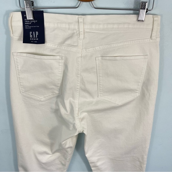 GAP Denim Stretch High-Rise True Skinny Ankle Jeans White Size 31 - Picture 9 of 12